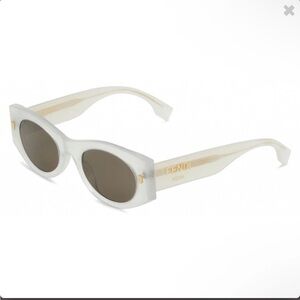 Fendi Clear Acetate, Gold Accent Sunglasses - Brand New With COA